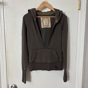Abercrombie & Fitch Y2K V-neck Pullover Hoodie
